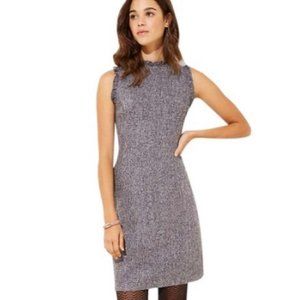 LOFT NWOT Grey Ruffle Sheath Work/Office Dress - Size 4